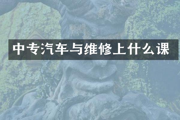 中专汽车与维修上什么课