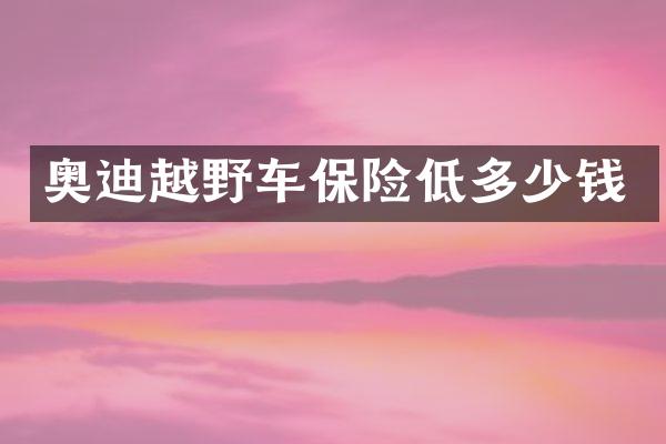 奥迪越野车保险低多少钱