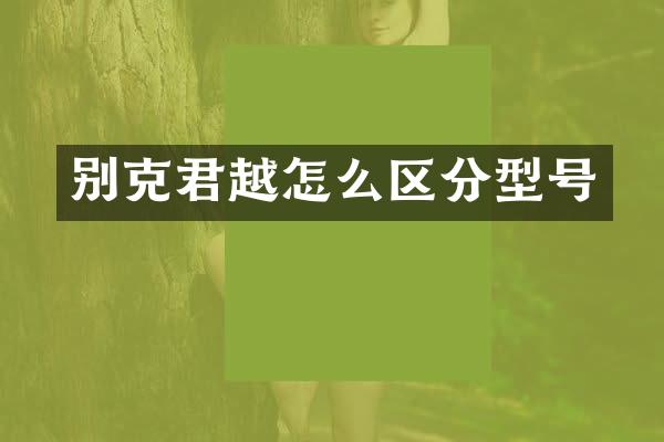 别克君越怎么区分型号