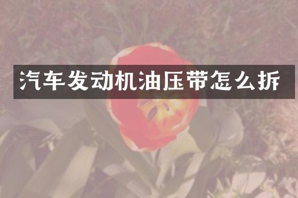 汽车发动机油压带怎么拆
