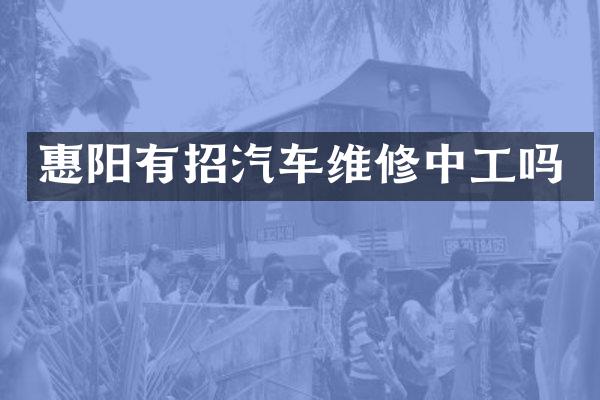 惠阳有招汽车维修中工吗