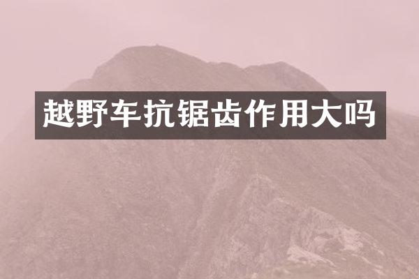 越野车抗锯齿作用大吗