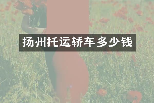 扬州托运轿车多少钱
