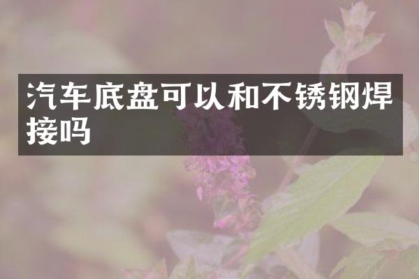 汽车底盘可以和不锈钢焊接吗