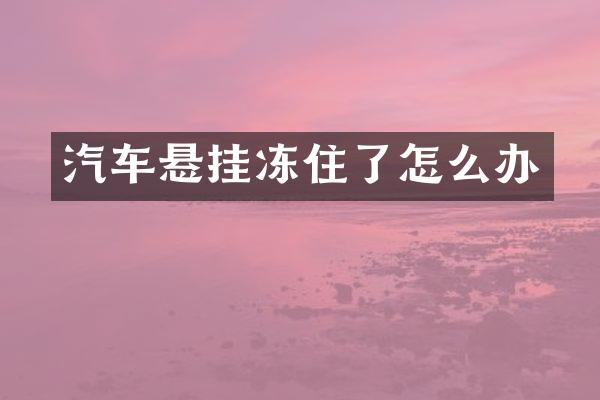 汽车悬挂冻住了怎么办