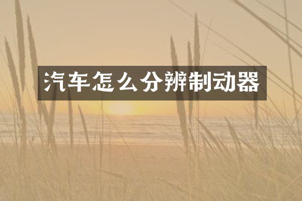 汽车怎么分辨制动器