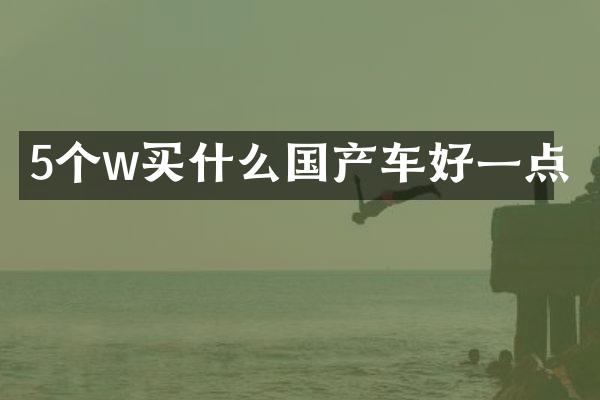 5个w国产车好一点