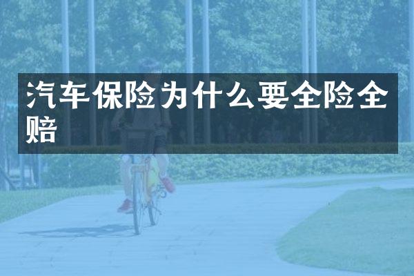 汽车保险为什么要全险全赔