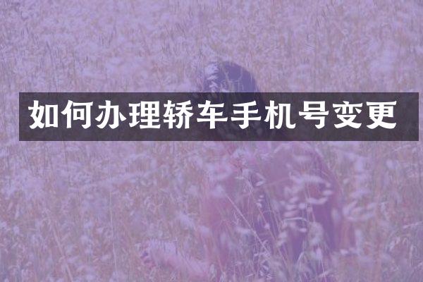如何办理轿车手机号变更