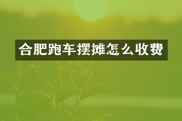 合肥跑车摆摊怎么收费