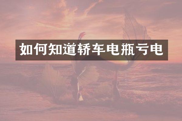 如何知道轿车电瓶亏电