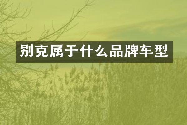 别克属于什么品牌车型