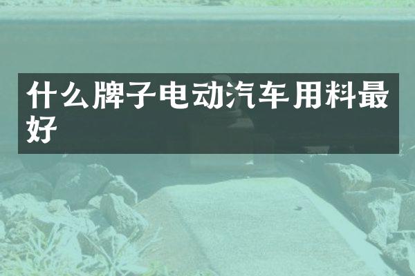 什么牌子电动汽车用料最好
