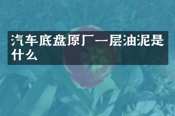 汽车底盘原厂一层油泥是什么
