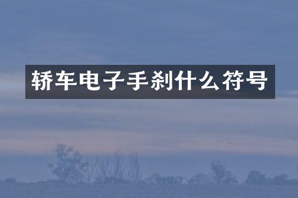 轿车电子手刹什么符号