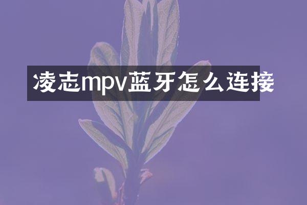 凌志mpv蓝牙怎么连接