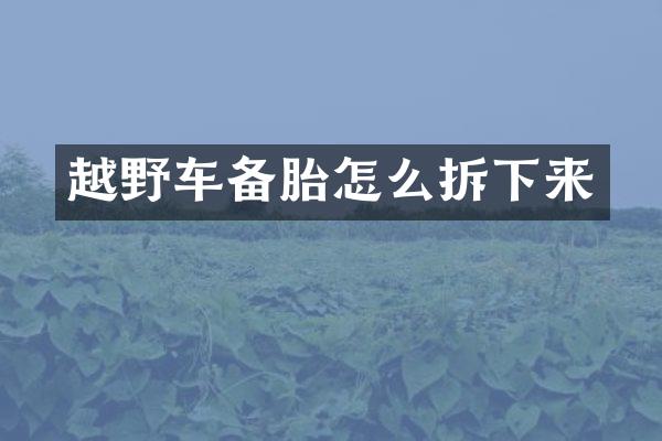越野车备胎怎么拆下来