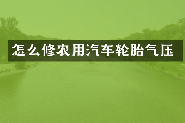 怎么修农用汽车轮胎气压