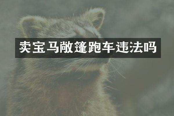 卖宝马敞篷跑车违法吗