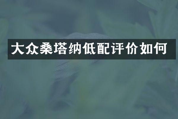 大众桑塔纳低配评价如何