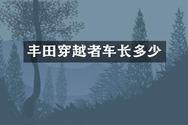 丰田穿越者车长多少