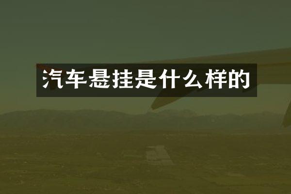 汽车悬挂是什么样的
