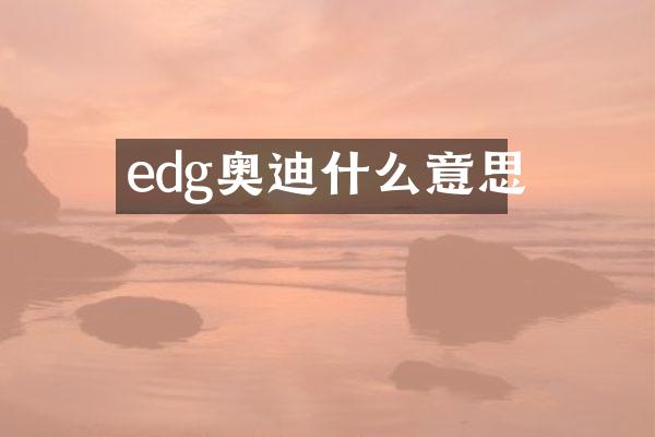 edg奥迪什么意思