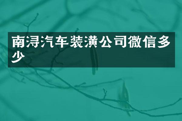南浔汽车装潢公司微信多少