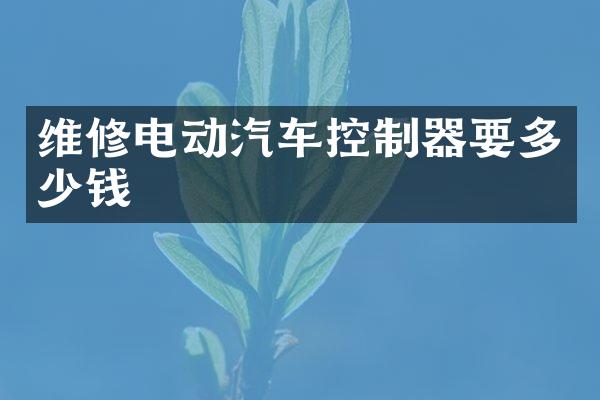 维修电动汽车控制器要多少钱