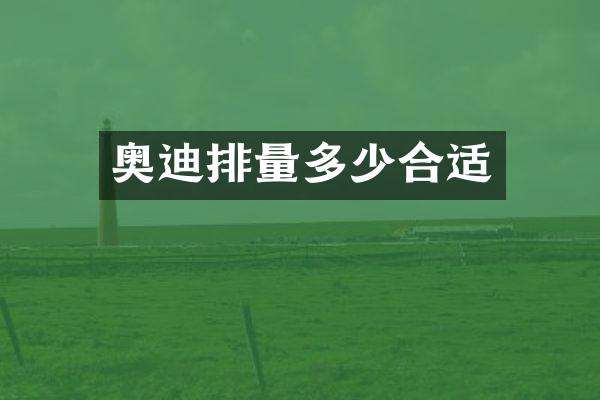 奥迪排量多少合适