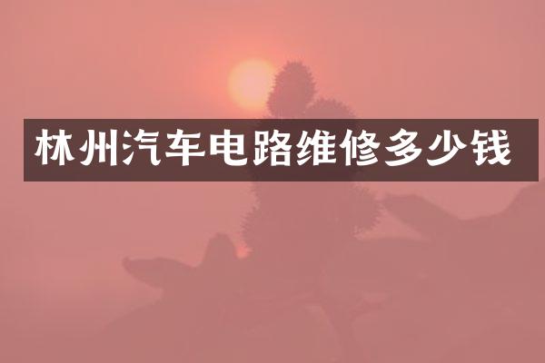 林州汽车电路维修多少钱