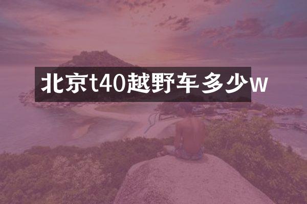 北京t40越野车多少w