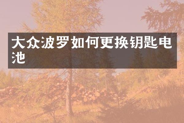 大众波罗如何更换钥匙电池