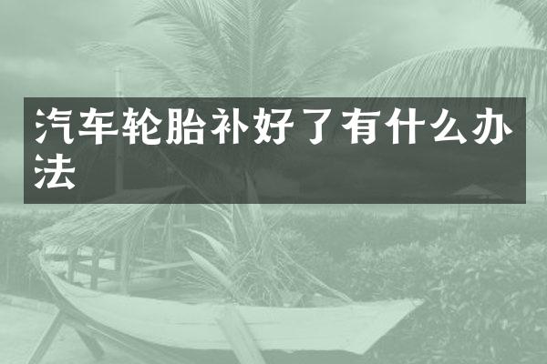 汽车轮胎补好了有什么办法