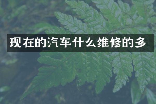 现在的汽车什么维修的多