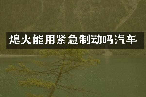 熄火能用紧急制动吗汽车