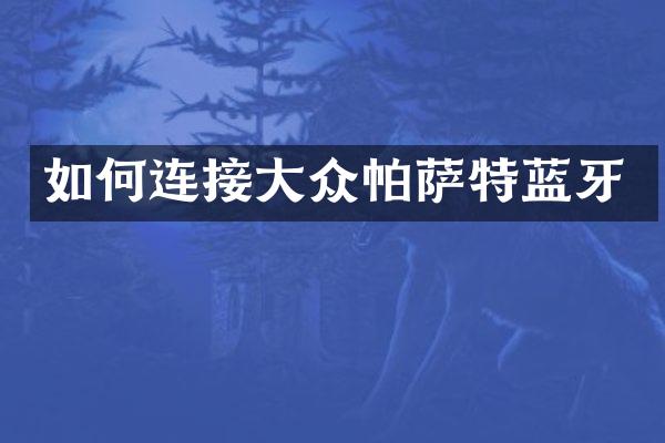 如何连接大众帕萨特蓝牙