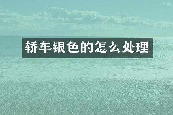 轿车银色的怎么处理