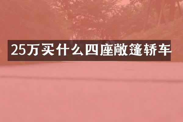 25万四座敞篷轿车