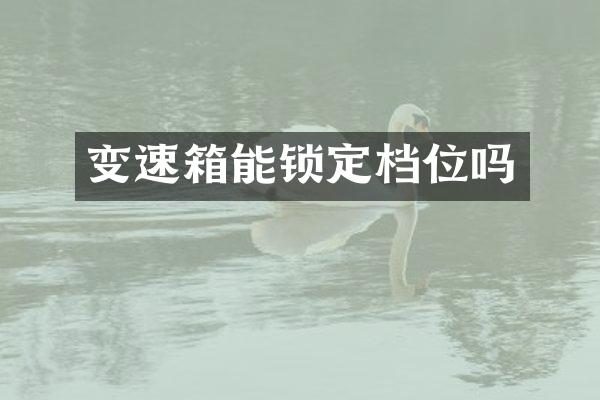 变速箱能锁定档位吗