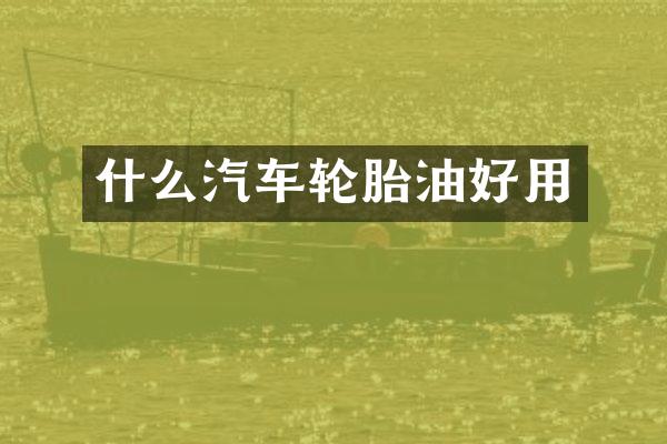 什么汽车轮胎油好用