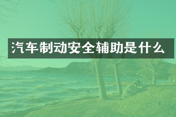 汽车制动安全辅助是什么