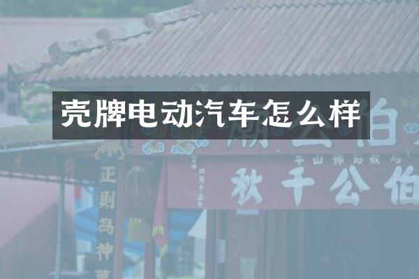 电动汽车怎么样
