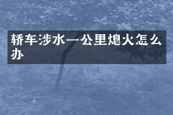 轿车涉水一公里熄火怎么办