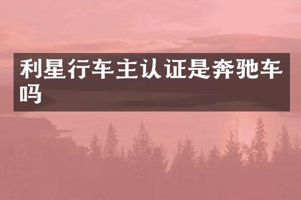 利星行车主认证是奔驰车吗