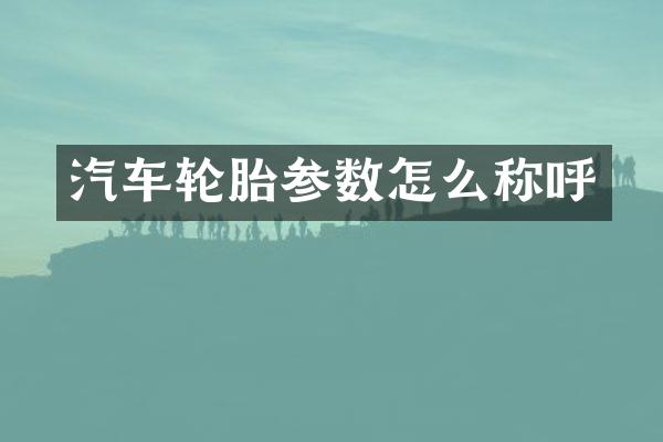 汽车轮胎参数怎么称呼