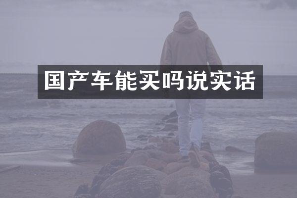 国产车能买吗说实话