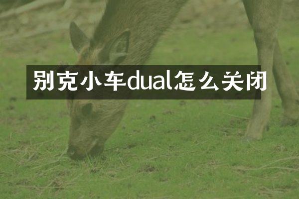 别克小车dual怎么关闭