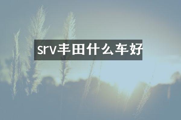 srv丰田什么车好