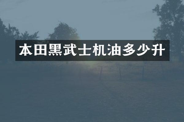 本田黑武士机油多少升